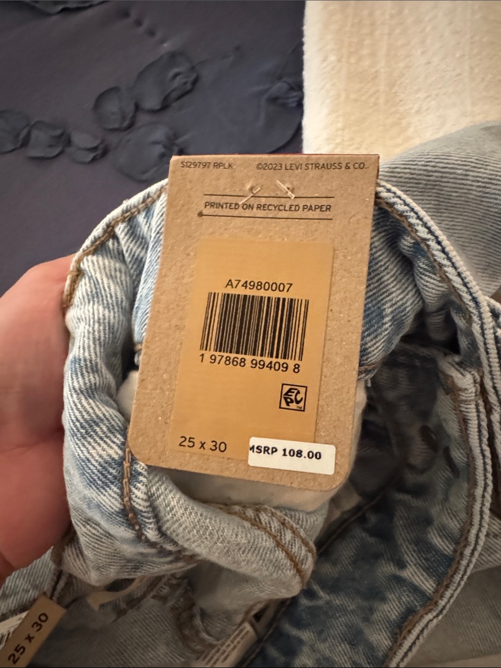 NWT Levi’s Superlow Loose Wide Leg Jeans 25 - Picture 5 of 5